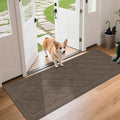 BEQHAUSE Dirt Trapper Door Mat 24" x 60", Doormat Non-Slip Entryway Rugs Washable, Dog Door Mat Stain Resistant and Absorbent Welcome Floor Mat for Front Back Door, Mud Wet Shoes & Paws, Light Brown