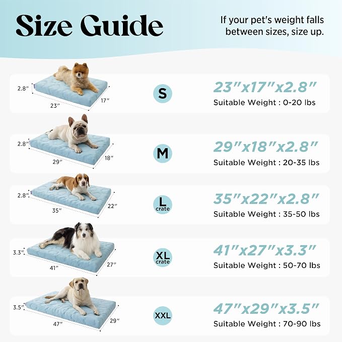 LE SURE ApexCloud™ Cooling Dog Bed for Large Dogs with Washable Cover,35IN | Q-Max>0.5 Cool-Touch Fabric, Orthopedic Egg Crate Foam,Breathable Non-Slip Summer Mat,For Active Senior Long-Haired Pets,Grey