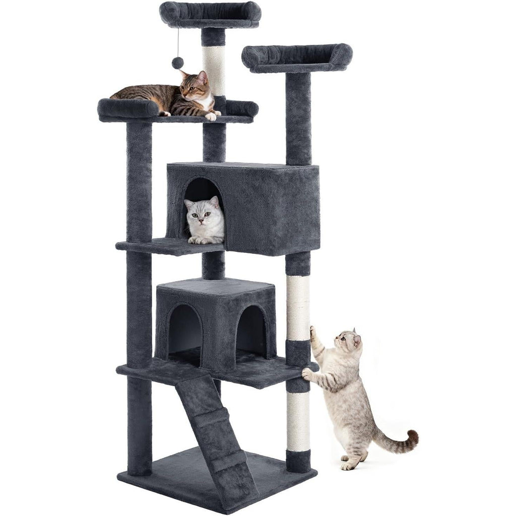 Made4Pets 56-inch Multi-Tier Cat Tree, Indoor Cat Cat Bed, Scratching Post, Toy, Activity Center, Playhouse, Kitten