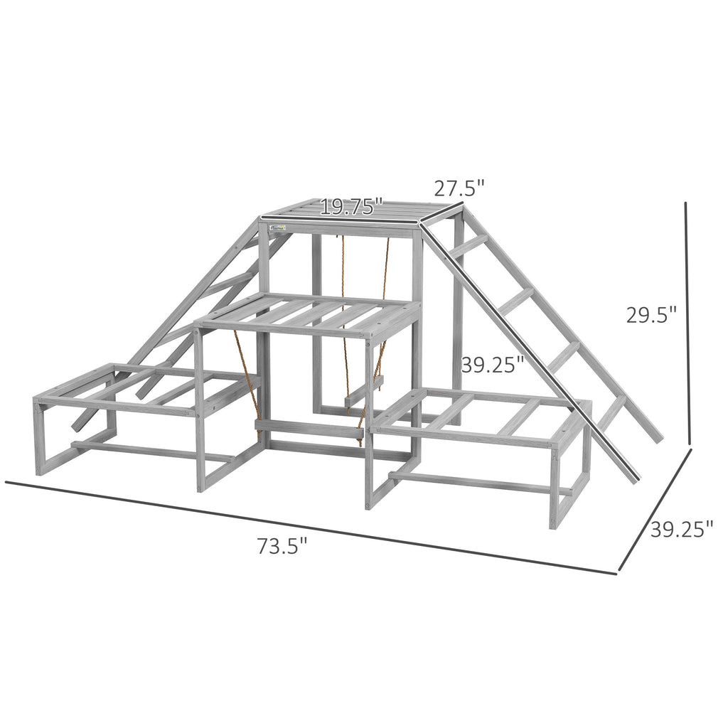 Chicken Roost Toys for Chickens Hens, Coop Accessories with Wood Stand, Ladder Platforms, for 10-15 Chickens