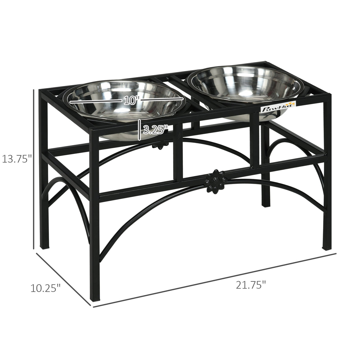 Elevated Dog Bowls, Double Stainless Steel Heavy Duty Dog Food Bowl Elevated Pet Feeding Station, 14" H