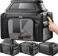 Top-Expandable Pet Carrier with Treat Pet Window,18x13x9.5 Airline Approved | for Southwest Frontier,Soft-Sided Dog Carrier, Anti-Scratch Mesh, Lockable Zippers,Cat Carrier for Kitten,Rabbit,Puppy, Black