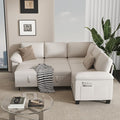 76.8" Modular Sectional Sleeper Sofa with Pull Out Bed,U Shaped 5 Seat Sectional Sofa with Storage,Modular Couch for Living Room,Deep Seat Couch with Removable Sofa Cover,Beige