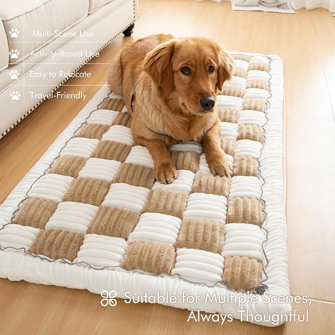 Couch Cover for Sofa, Sectional Couch Cover for Dogs, Sofa Cover Washable, Cushion Cover Blanket Pad Bed Mat for Pets, Fleece Furniture Protector, Camel, 27.6x59in