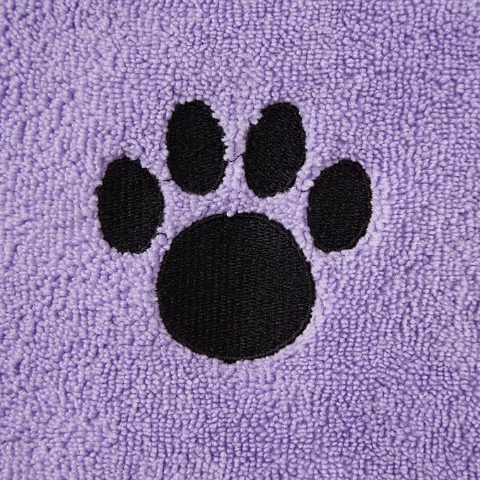 Bone Dry Pet Grooming Microfiber Towel, Embroidered Collection, X-Large,41x23.5, Lavender