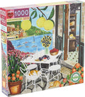 eeBoo 1000 Piece Puzzle - Cats in Positano Jigsaw Puzzle for Adults, Square 23" x 23" Made with Recycled Board & Vegetable-Based Ink