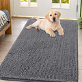 Smiry Dog Door Mat for Muddy Paws 54x32, Absorbs Moisture and Dirt Doormat, Non-Slip Washable Quick Dry Chenille Front Door Mat Indoor Entrance, Entryway Carpet for Inside Floor, Dark Grey