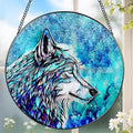 Stained Glass Window Hanging, Stained Glass Suncatcher, Wolf Sun Catcher, Window Hanging Decor, Wolf Lover Gift, Gifts for Fathers Day or Mathers Day, Christmas or Birthday Gift, Gifts for Women Men