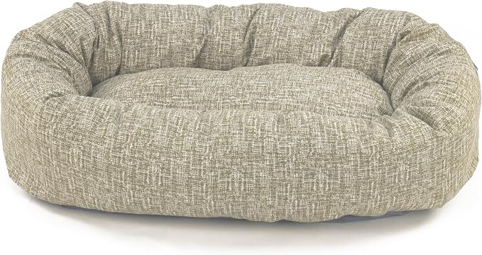 Majestic Pet Bagel Calming Dog Bed, 24 Inch Small, Round, Washable, Tan | Cozy Soft Fluffy Donut Pet Bed with Spine Support for Head Rest – Anti-Anxiety Comfort for Puppies & Dogs, 24x19x7 Inches