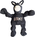 HuggleHounds Knottie Plush Dog Toy - Dog Stuffed Animal Toy, Puppy Toys, Squeaky Dog Toy for Small, Medium & Large Dogs, Durable Plush to Keep Them Busy, Officially Licensed - Army Mule, Small