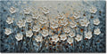 White Flower Canvas Wall Art Painting Hand-Painted Contemporary Art Works Living Room, Bedroom, Dining Room Wall Decoration 24x48 Inch