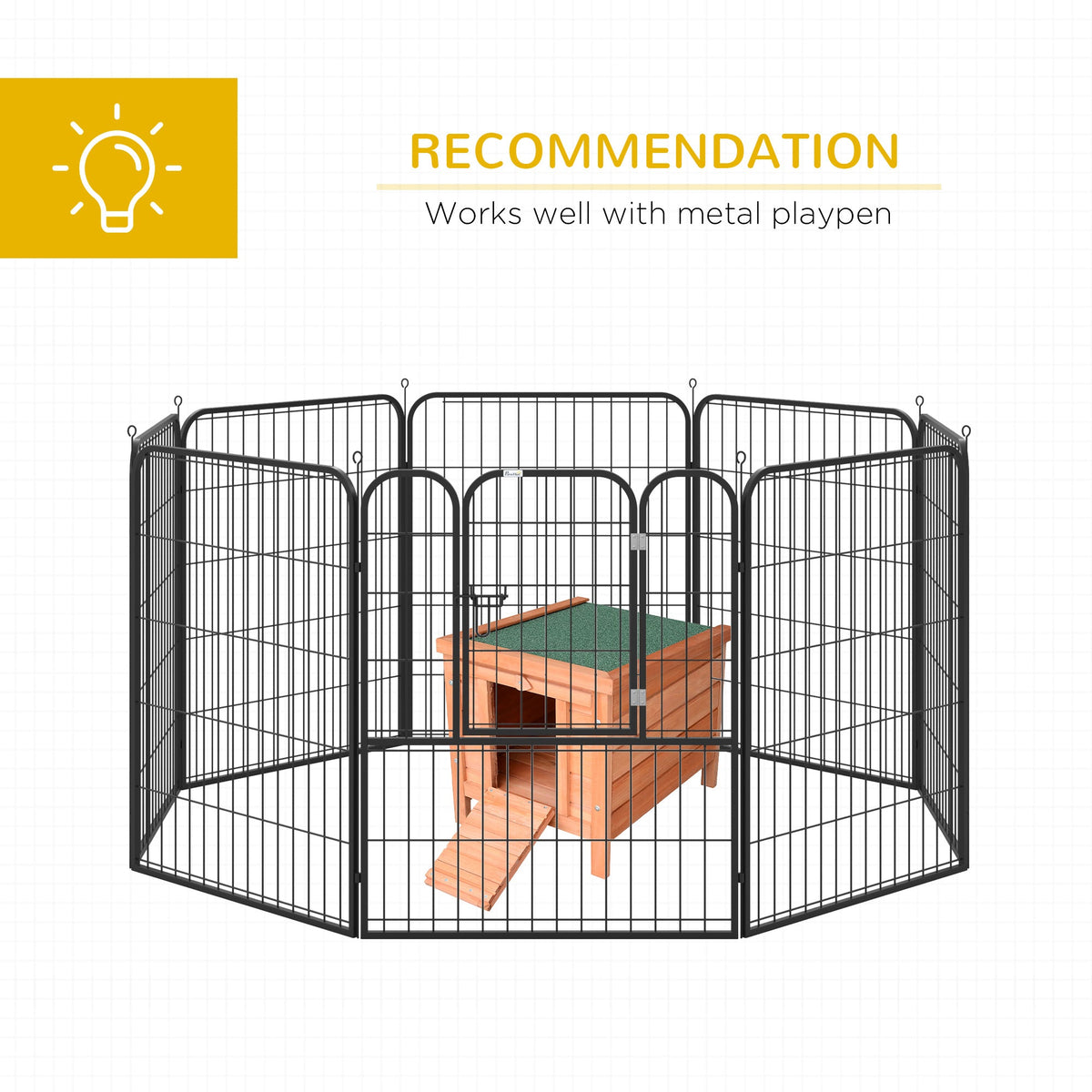 Small Wooden Rabbit Hutch Bunny Cage Guinea Pig Cage Duck House Dog House with Openable & Waterproof Roof, for Rabbits, Chickens, Ducks, Natural