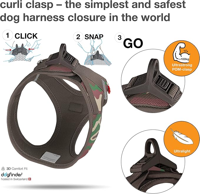 Vest Harness curli Clasp Air-Mesh Camo 2XS
