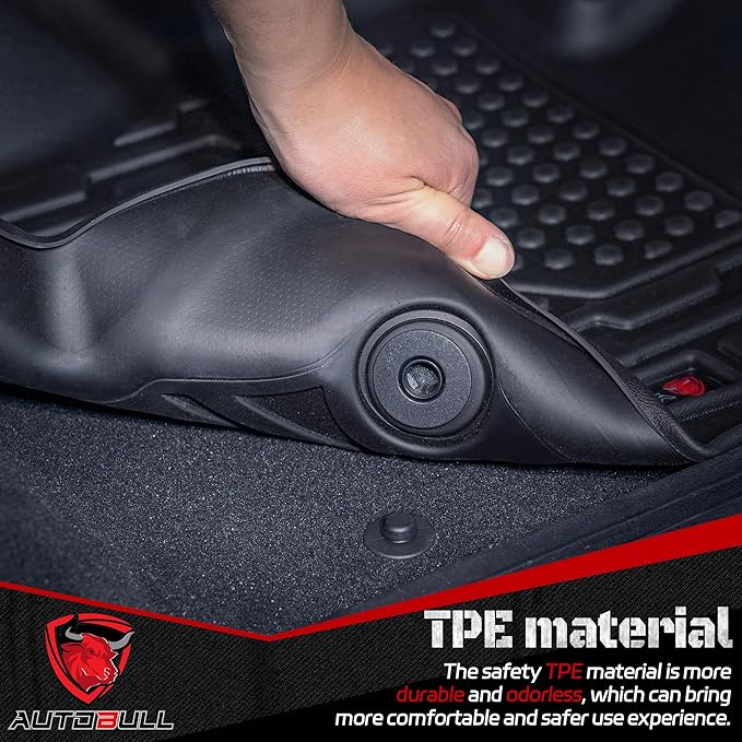 Floor Mats Compatible with 2016-2022 Mercedes Benz GLC, All Weather TPE Floor Liners, Custom Fit Car mats, 1st & 2nd Row, Black