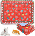 KOOLTAIL Washable Pee Pads for Dogs, 2 Pack Christmas Pet Mats, Super Absorbent Reusable Puppy Training Pads Waterproof,Nonslip Leak-Proof Dog Pee Pad,Large Whelping Pads for Floor,Crate,Couch,24"*36"