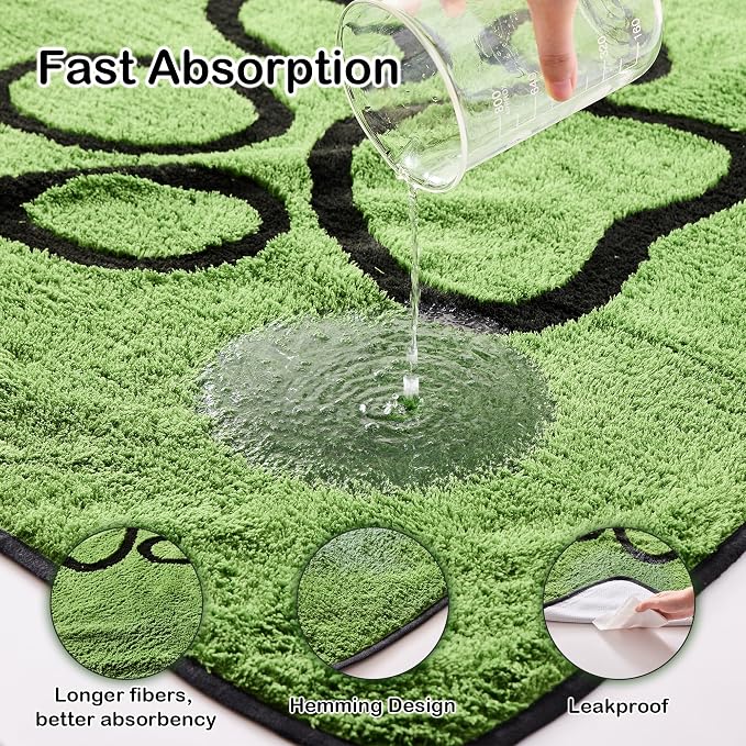 Reusable Dog Pee Pads, Washable Puppy Pads, Leak-Proof 30"x34" 6 Pack | Super Absorbent And Non-Slip Potty Training Pads, Soft Paw Print Plush Design, Ideal For Crates, Couch, Car Seats & Pet Beds