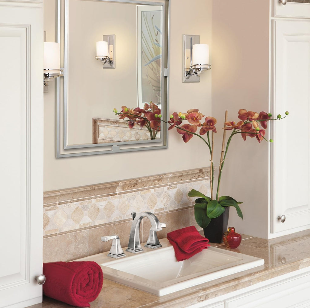 Kichler Hendrik 24" Vanity Light in Brushed Nickel, 3-Light Modern Bathroom Vanity with Satin Etched Cased Opal Glass, (24" W x 8" H), 5078NI