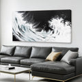 TAIJXAGSG Black And White Abstract Wall Art Painting Canvas Art Wall Decor 20x40 Inch Decorations White Ocean Waves Wall Art Canvas Abstract Art Picture For Bedroom Kitchen Office Home Decor