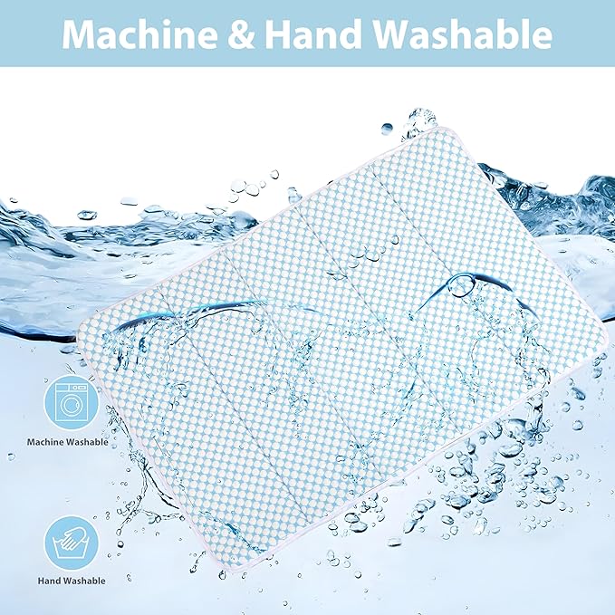 Cooling Dog Mat Q-Max>0.5 - Rapid Cooling Tech, Thin Breathable Crate Pad, Portable Washable Summer Mat, Chill Soothing Fabric - 47"x29" Extra Large Dog, Blue