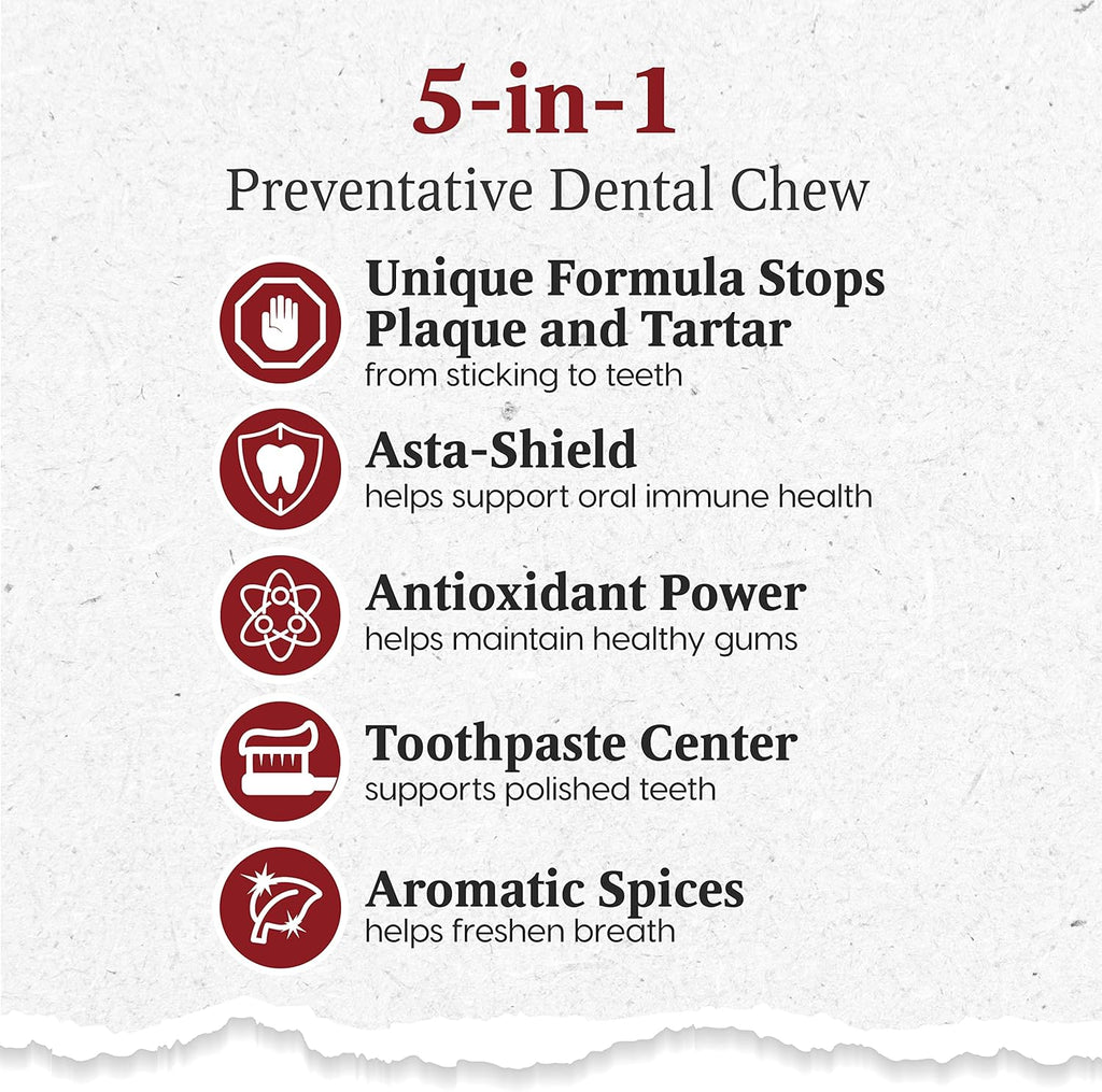 Ark Naturals Protection+ Brushless Toothpaste – Large Breeds, 18oz Bag – Dog Dental Chew with Toothpaste Center – Prevent Plaque & Tartar and Freshen Breath with Dental Chews for Dogs