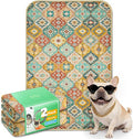 FXW Washable Pee Pads for Dogs, Puppy Pads with Super Absorbent, Specifically Designed for 36inch Cages, 23" x 35" Rectangle, Beige Gourd, 2 Packs