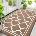 Buganda Large Indoor Door Mat, Dirt-Resistant and Absorbent Doormat, Anti-Slip, Low Profile Floor Mats for Inside Entryway, Front, and Back Door Entrance (59x35 Inches, Brown)
