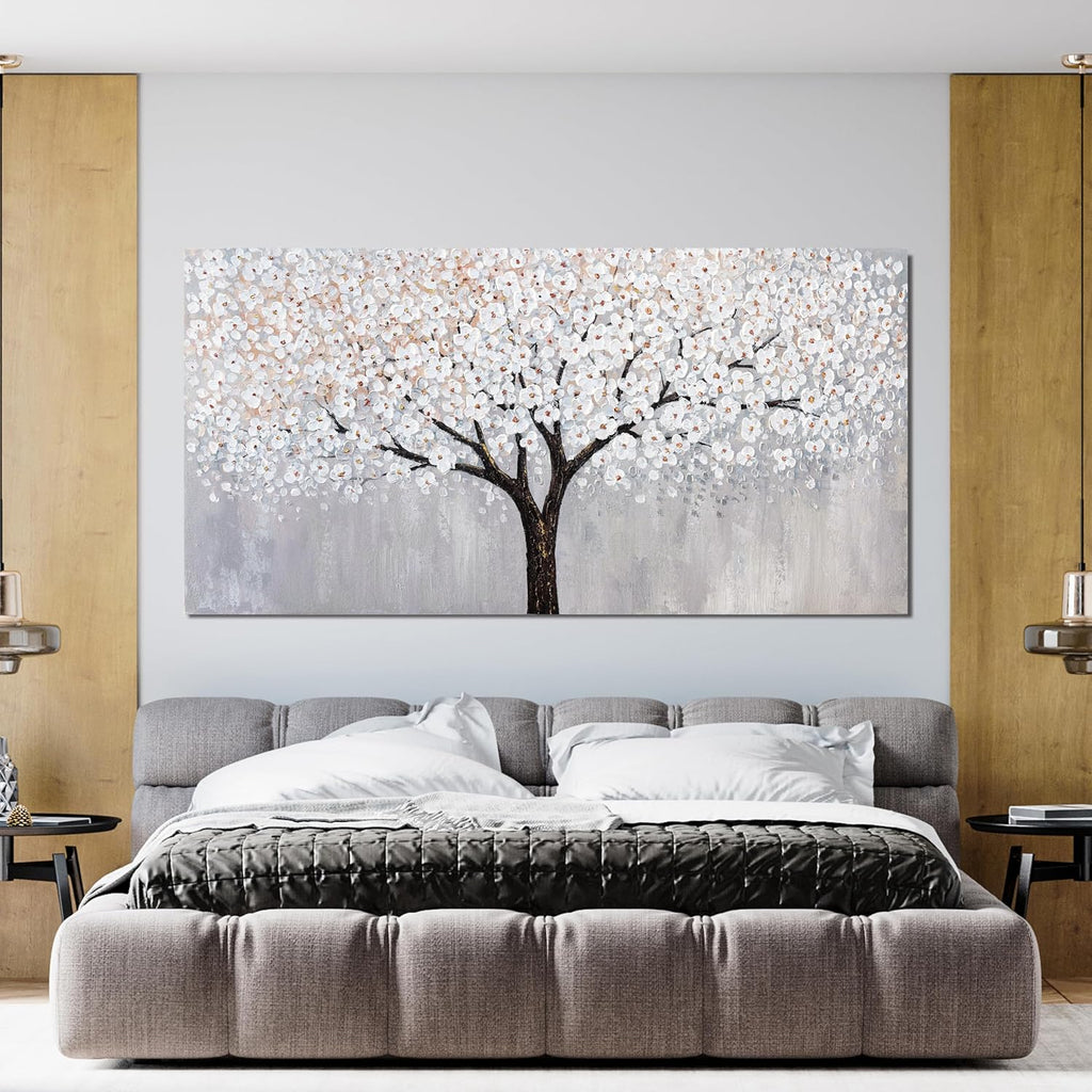 Canvas Wall Art Decor Artwork for Walls Black and White Wall Art Decor Tree of Life Wall Art for Living Room Vintage Tree Flower Wall Art Decorations Prints for Room Home Office Wall Decor 24"X48"