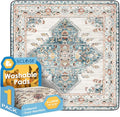 SCLOSE Washable Pee Pad for Dogs Extra Large, 72" x 72" Reusable Puppy Pads Waterproof Dog Rugs, Super Absorbent, Leakproof, Dog Crate Pad, Playpen Mat, Whelping Pads, Blue Medallion