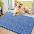 Smiry Dog Door Mat for Muddy Paws 36x24, Absorbs Moisture and Dirt Doormat, Non-Slip Washable Quick Dry Chenille Front Door Mat Indoor Entrance, Entryway Carpet for Inside Floor, Cornflower Blue