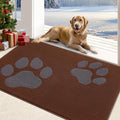 FONEYI Indoor Door Mat, 24"x36" Dog Mats for Muddy Paws, Rubber Backing Non Slip Super Absorbent Washable Entryway Rug, Low-Profile Front Back Door Mats, Inside Floor Doormats for Entryway, Brown