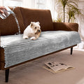 Dual Non-Slip Couch Cover for Dogs Waterproof, Fuzzy Soft Pet Couch Covers for Sofa 3 Cushion, Pet Friendly Soft Dog Bed Covers Sofa Cover Washable (Seagull Gray, 33" x 75" 1 Pack)