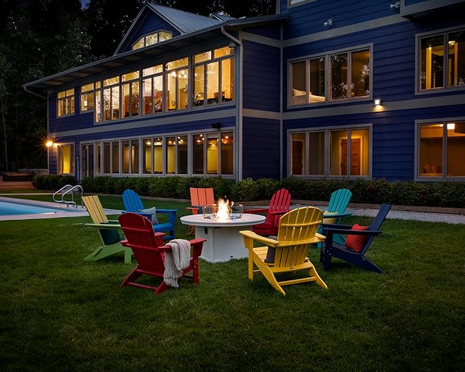 POLYWOOD AD420TE Modern Adirondack Chair, Teak