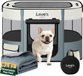 Love's cabin Dog Playpen Cat Puppy Pen, Portable Playpens for Pet Indoor/Outdoor Travel Camping, Foldable Kennel Tent Crate for Rabbits & Small Animals with Carrying Case (Gray Green with Pad, Small)