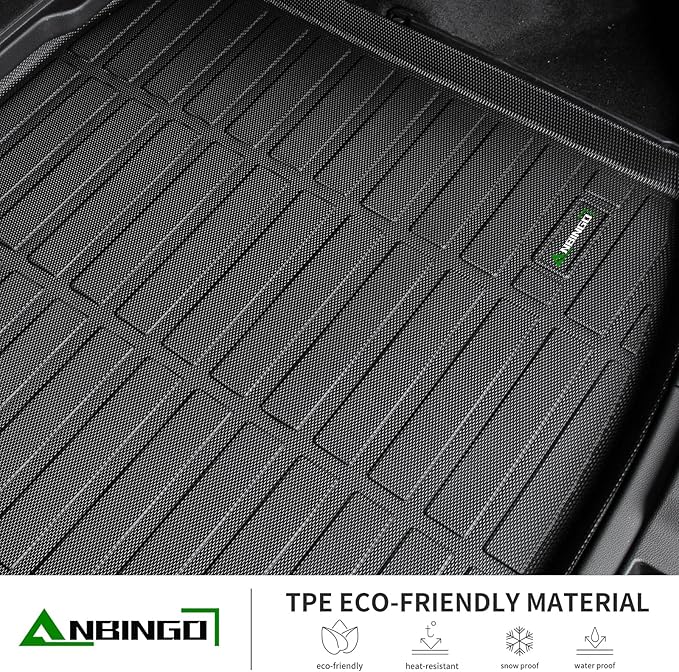 ANBINGO® Cargo Liner for 2025 2026 CR-V Hybrid, 2024 CR-V, 2023 CR-V Hybrid (Cargo Tray in Highest Position) Fit CRV Hybrid Automotive Trunk Mat Accessories - Black
