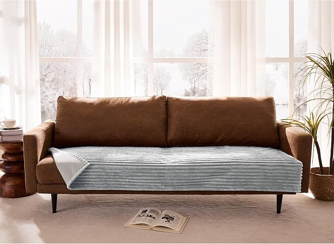 Waterproof Couch Cover for Dogs Non-Slip, Fuzzy Soft Pet Couch Covers for Sofa, Pet Friendly Area Rug Dog Bed Covers Washable Sofa Cover Mat (Seagull Gray, 58" x 82" 1 Pack)