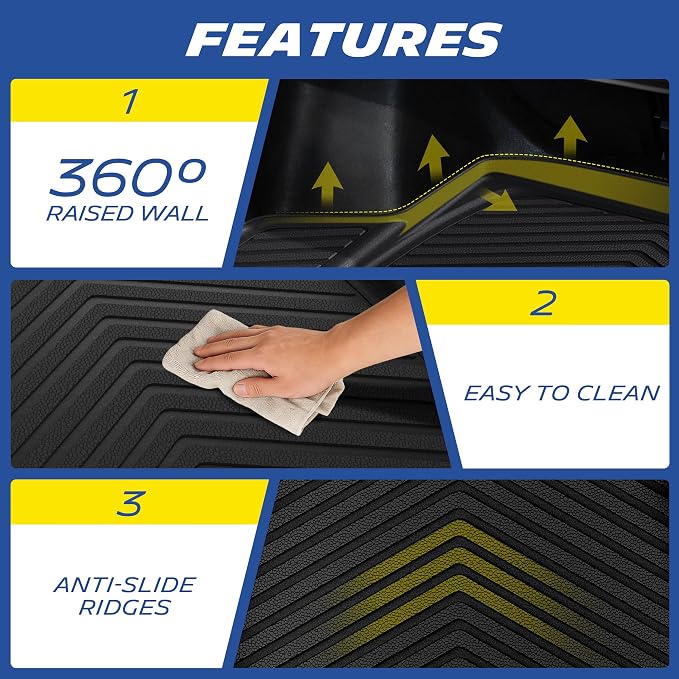 Michelin Vehicle Mats, Premier Series All-Weather TPE Custom Fit Liner for Honda Accord Gasoline & Hybrid 2018-2026 Trunk Mat(1 Piece)