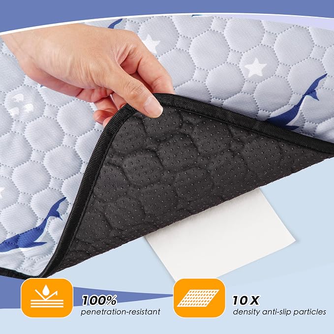 WanpeeGoo Washable Pee Pads for Dogs, 2Pack Reusable Puppy Pads, Super Absorbent & Leakproof Dog Pads, Anti-Slip Dog Pee Pads for Puppy Training & Incontinence, Dolphin Pattern 24"x24"