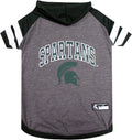 NCAA Michigan State Spartans Hoodie for Dogs & Cats, X-Small Collegiate Licensed Dog Hoody Tee Shirt. Sports Hoody T-Shirt for Pets. College Sporty Dog Hoodie Shirt.