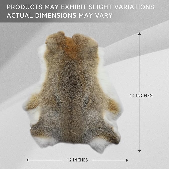 Craft Rabbit Fur Pelt Skin Genuine Tanned Animal Hide with Sewing Quality Leather 12" by 14" for Decoration DIY Crafts Cat Dog Toys Fur Fabric（5Pcs, Straw Yellow）