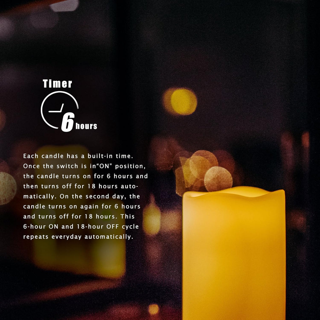 CANDLE CHOICE Waterproof Outdoor Battery Operated Flameless Candles with Timer Realistic Flickering Plastic Fake Electric LED Pillar Lights for Lantern Garden Wedding Christmas Decorations 3 Pack