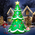 14FT Christmas Inflatable Decorations, Giant Blow Up Xmas Tree, Lighted Up Christmas Tree Inflatables with Rotating Snowflake Lamp, Colorful Yard Decoration for Xmas Holiday Lawn Party