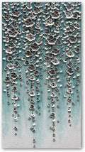 Epicler Large-Scale Oil Painting on Canvas Wall Art,46x23 inches Hand-Painted White Flower Wall Painting, Abstract Canvas Wall Art for Home Wall Decoration