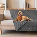 gogobunny Waterproof Dog Blankets for Large Dogs, Pet Bed Cover Breathable | Washable Pee Pads, Quilted Throw Blanket, Furniture Protector for Couch Sofa Bed Car, 82x82 Inch Dark Grey