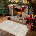 Washable 2x6 Runner Rug for Kitchen: Neutral Easy-Clean Entryway Carpet with Non-Slip Backing Water-Resistant Floor Mat for Bedroom Bathroom – Perfect for High-Traffic Areas with Pets(Beige/Ivory,2x6)