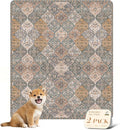 nunubaby Washable Pee Pads for Dogs, Stylish, Non-Slip and Leak-Proof Pee Pads. Reusable Potty Pads for Dogs for Crates and Floors.(Brown/Multi, 31" x36")