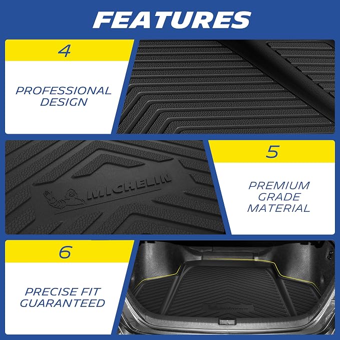 Michelin Vehicle Mats, Premier Series All-Weather TPE Custom Fit Liner for Honda Accord Gasoline & Hybrid 2018-2026 Trunk Mat(1 Piece)