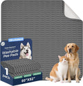 Washable Pee Pads for Dogs, Reusable Puppy Pads Dog Pads, Non-Slip Dog Pee Pads, Leakproof Pet Pee Pads Wee Wee Pads for Dogs. (Dark Grey, 60"x82"(Pack of 1))