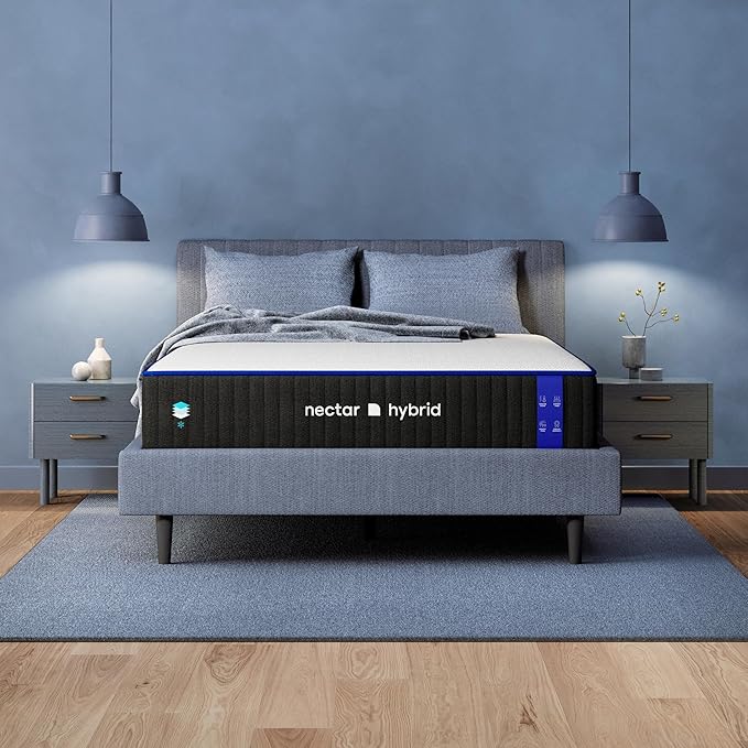 Nectar Hybrid Twin XL Mattress 12 Inch - Medium Firm Gel Memory Foam - Steel Springs - Cooling Technology - 365-Night Trial - Forever Warranty