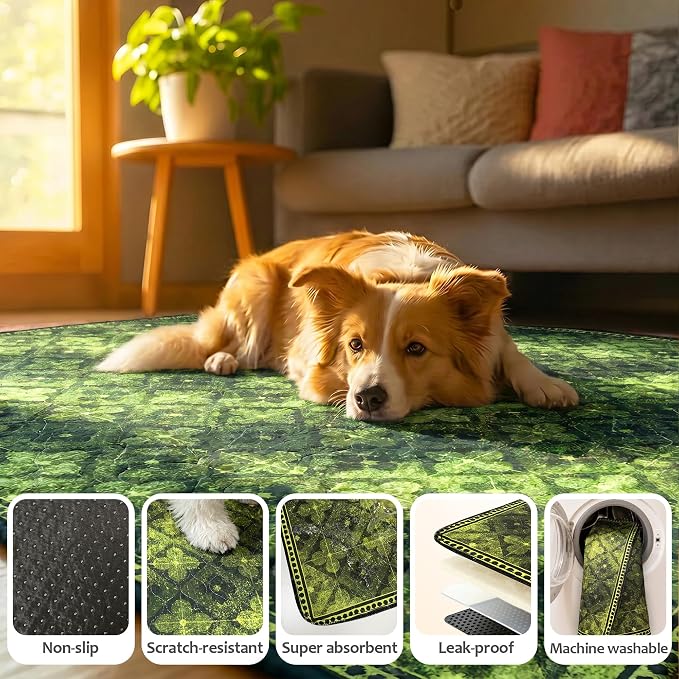 Washable Pee Pads for Dogs, Reusable Puppy Potty Training Pads, Ultra-Absorbent Thick Waterproof Leak-Proof Non-Slip Pads & Mat for Crate, Playpen, Floor, Whelping & Housebreaking , 2 Pack 24"x48"