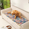 Couch Cover for Sofa, Sectional Couch Cover for Dogs, Sofa Cover Washable, Cushion Cover Blanket Pad Bed Mat for Pets, Boho Furniture Protector, Blue, 27.6x82.7in